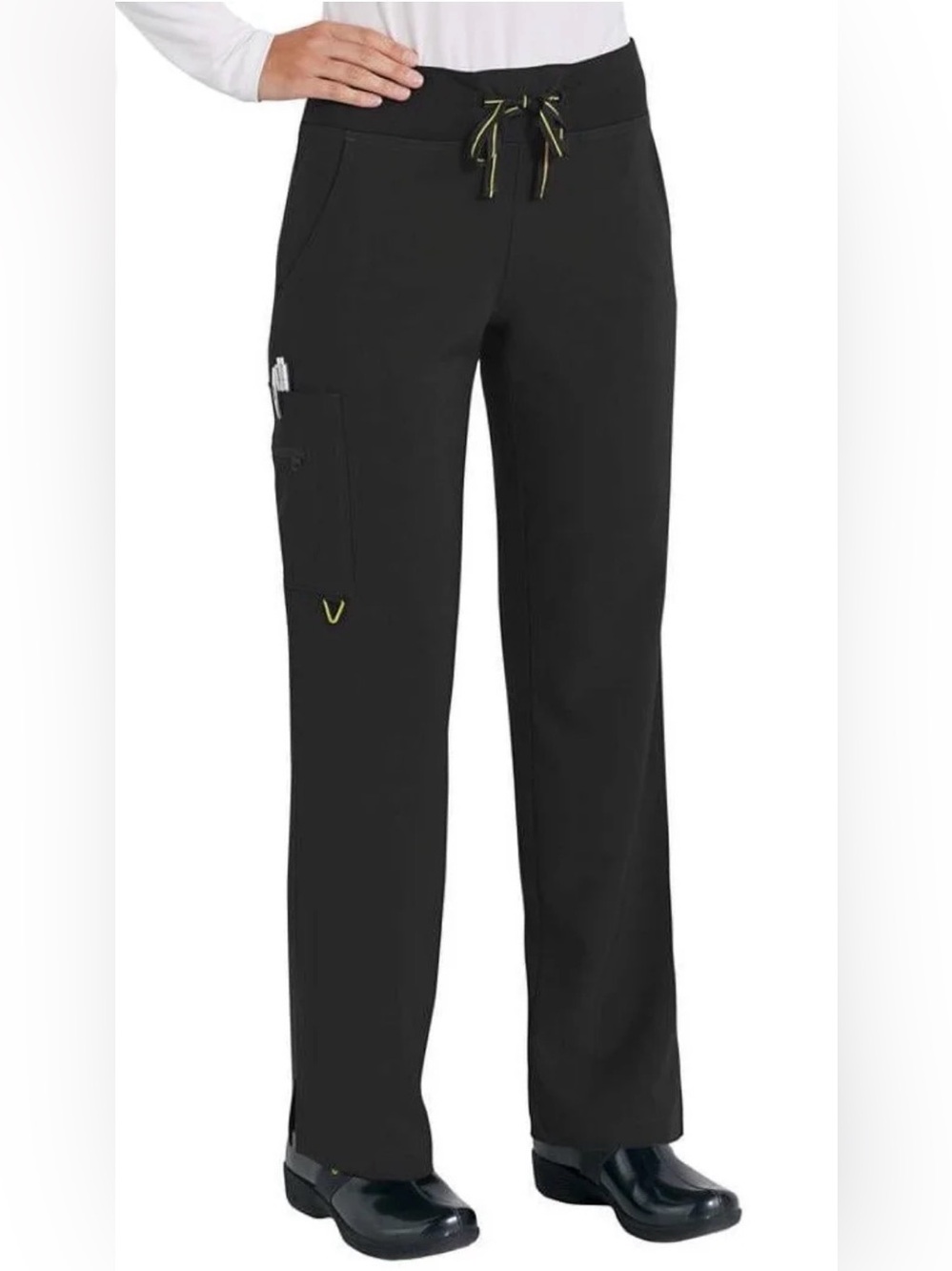 Women's Activate by Med Couture Black 8747 Yoga Cargo Scrub Pants Size XL Petite